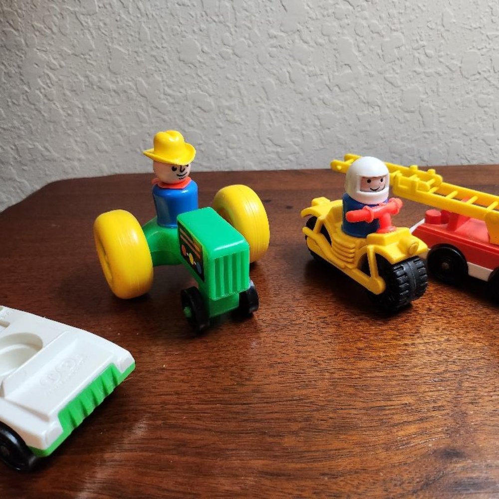 Vintage Fisher Price Little People Vehicle Lot